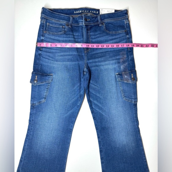 American Eagle Women’s Kick Boot Low Rise  Jeans Size- 14 Regular - Picture 4 of 11